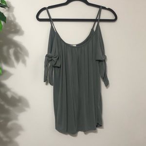 Alya Cold Shoulder Tie-Sleeve Top Sz S